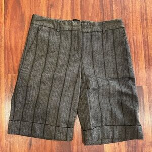 Pinstripe Bermuda Shorts in Charcoal/Brown Gray